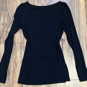 Intimissimi Black Sheer Boat Neck Long Sleeve